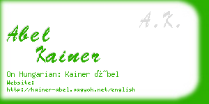 abel kainer business card